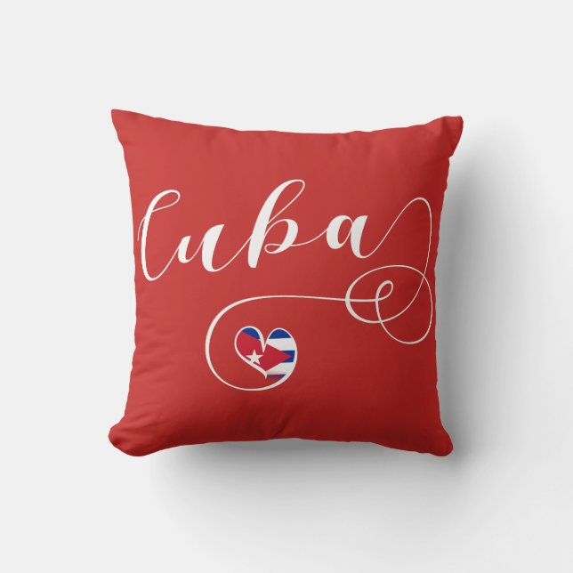 Coussin Drapeau cardiaque cubain, Design cardiaque cubain (Recto)