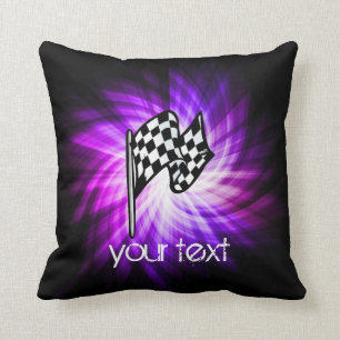 Coussin Drapeau Checkered ; pourpre