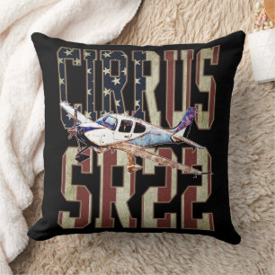 Coussin Drapeau Cirrus SR22 Aéronefs Vintage États-Unis