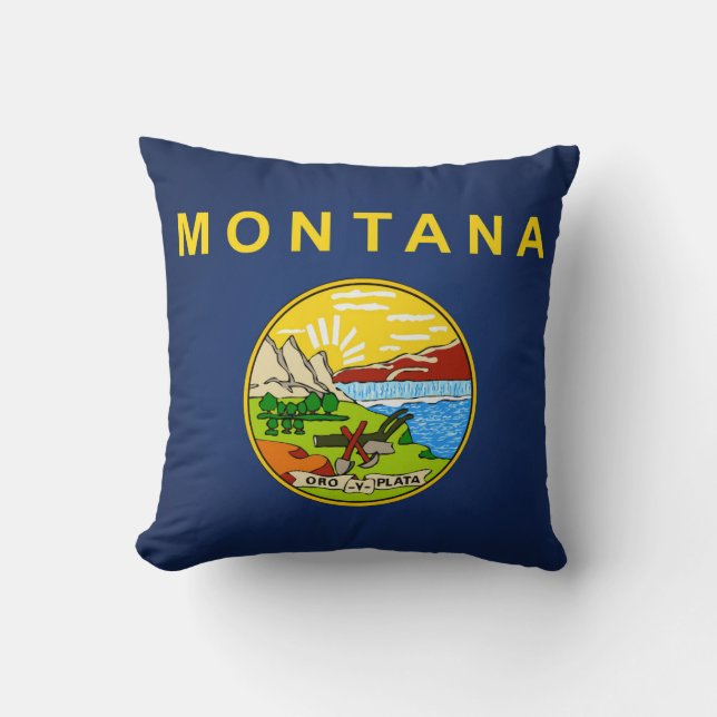 Coussin Drapeau cool De L'État Du Montana (Recto)