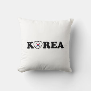 Coussin Drapeau coréen Love Heart