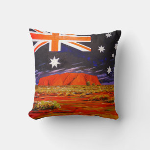 Coussin Drapeau d'Australien de roche d'Ayers
