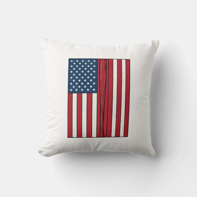 Coussin Drapeau de baseball en détresse Conception vectori (Recto)