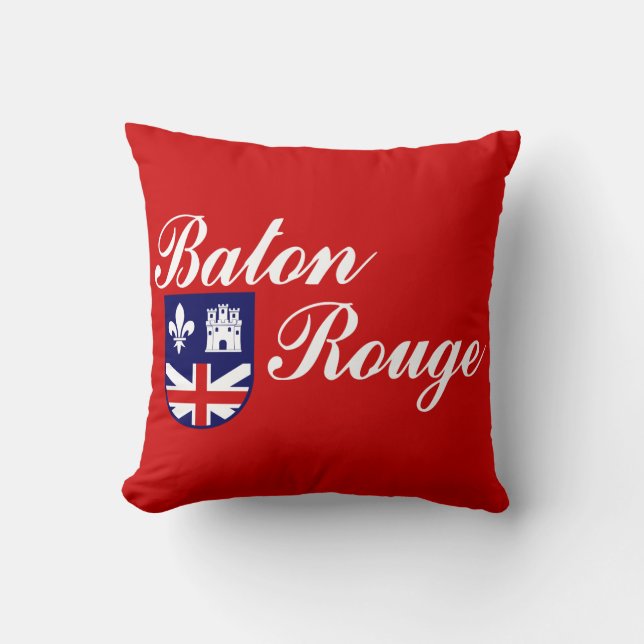 Coussin Drapeau de Baton Rouge, Louisiane Jeu d'oreiller (Recto)