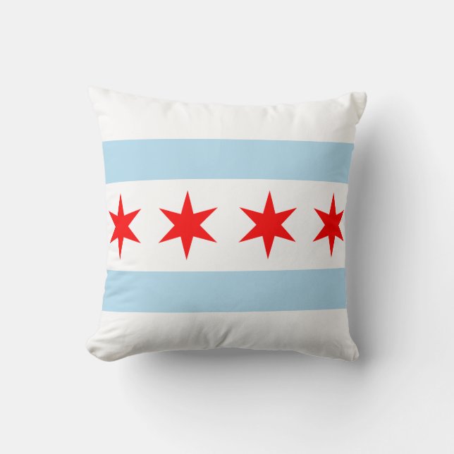 Coussin Drapeau de Chicago, Illinois Jeu d'oreiller (Recto)