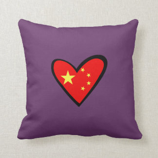 Coussin Drapeau de coeur de la Chine