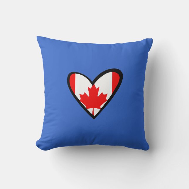 Coussin Drapeau de coeur du Canada (Recto)