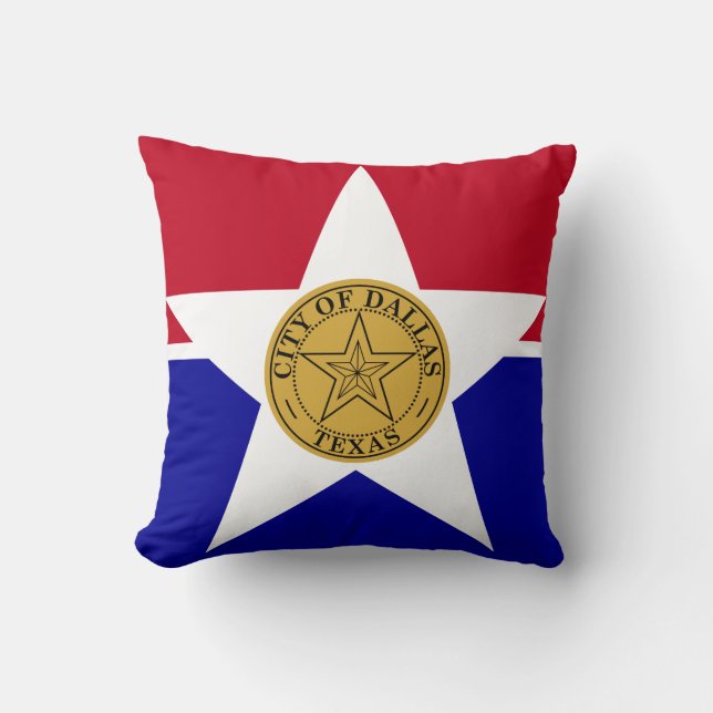Coussin Drapeau de Dallas, Texas Throw Pillow (Recto)