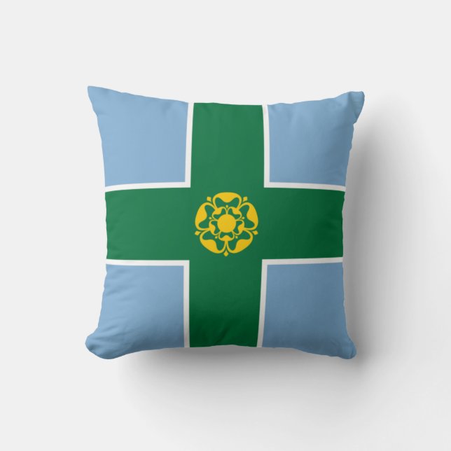 Coussin Drapeau de Derbyshire (Comté d'Angleterre, Royaume (Recto)