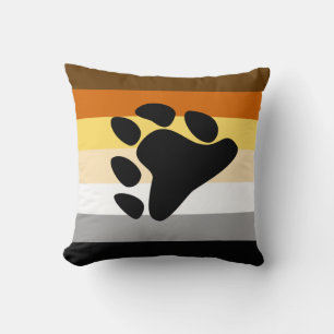 Coussin Drapeau de fierté de l'ours avec patte