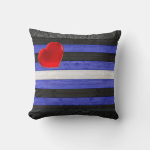 Coussin Drapeau de fierté en cuir SlipperyJoe's noir bleu 