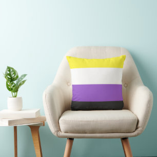 Coussin Drapeau de fierté non binaire de SlipperyJoe's jau