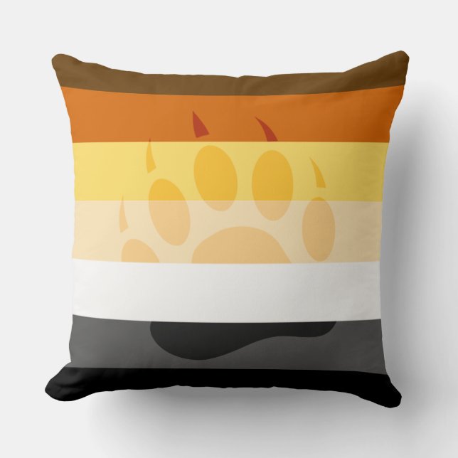 Coussin Drapeau De La Fierté De L'Ours Avec Cool Embedded  (Recto)