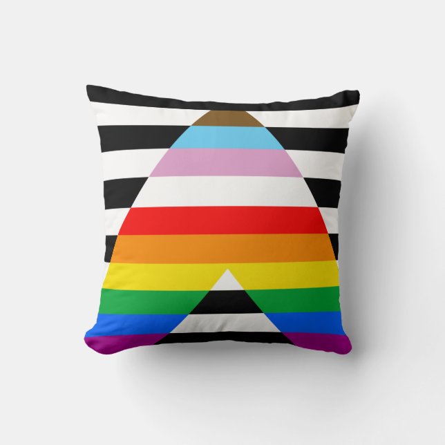 Coussin Drapeau de la fierté de progrès d'allié (Recto)
