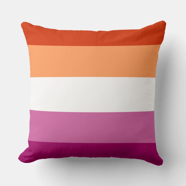 Coussin Drapeau de la fierté lesbienne (Recto)