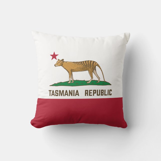 Coussin Drapeau de la République de Tasmanie Thylacine Tas (Recto)