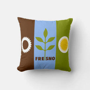 Coussin Drapeau de la ville de Fresno, Californie Jeu d'or
