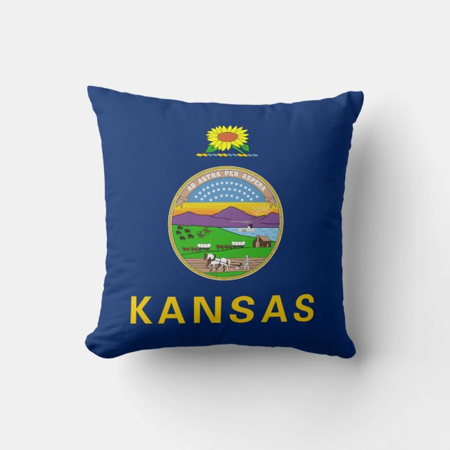 Coussin Drapeau de l'État du Kansas (Recto)