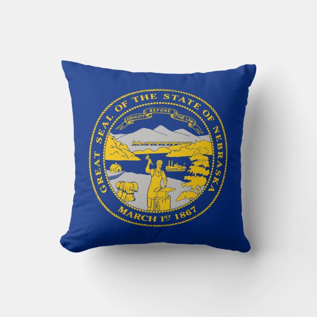 Coussin Drapeau de l'État du Nebraska (Recto)