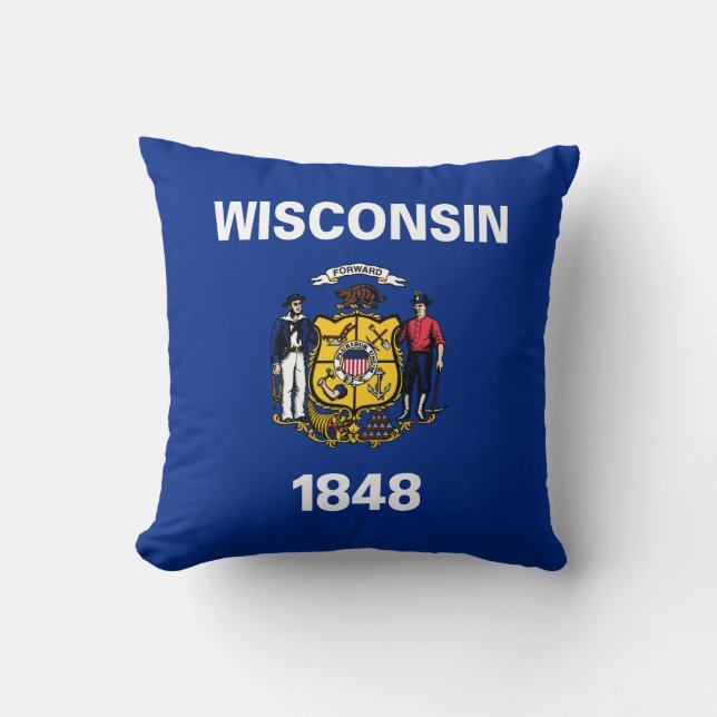 Coussin Drapeau de l'État du Wisconsin (Recto)