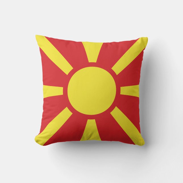 Coussin Drapeau de Macédoine du Nord (Recto)