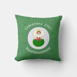 Coussin Drapeau de Noël ange gallois personnalisé