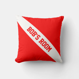 Coussin Drapeau de Plongeur en Bas Votre Texte