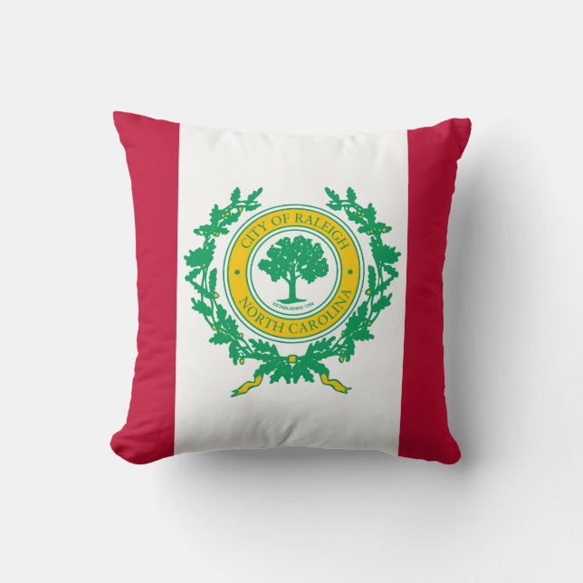 Coussin Drapeau de Raleigh, North Carolina Throw Pillow (Recto)