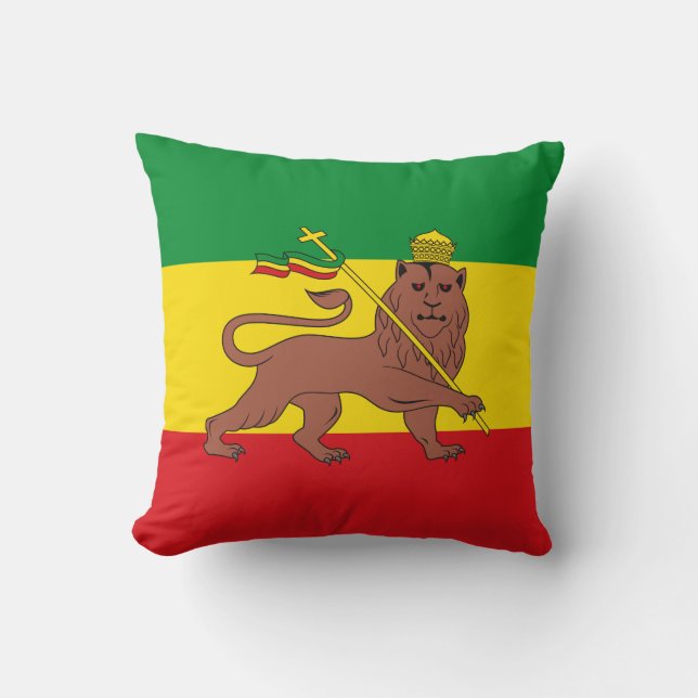 Coussin Drapeau de Rastafarian de lion de l'Ethiopie de (Recto)