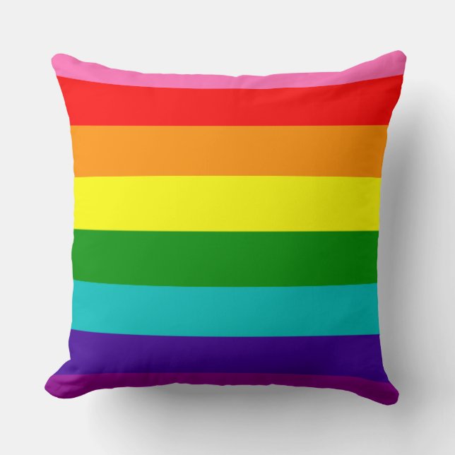 Coussin Drapeau de rayures de l'original 8 du gay pride (Recto)