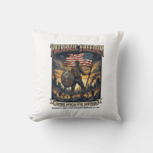 Coussin Drapeau de rouille patriotique Survivant Apocalyps