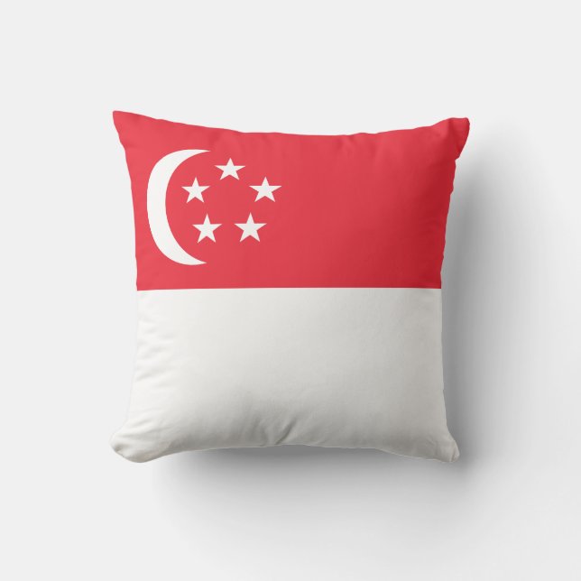 Coussin Drapeau de Singapour (Recto)