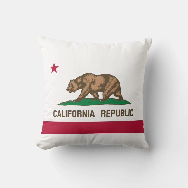 Coussin Drapeau d'État de la République de Californie (Recto)