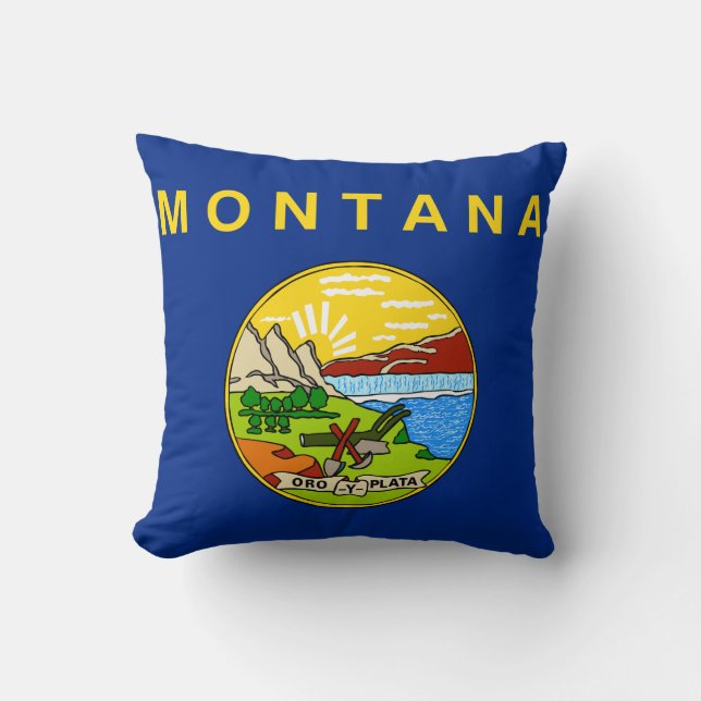 Coussin Drapeau d'état du Montana (Recto)