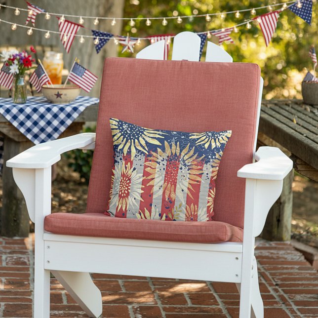 Coussin Drapeau et tournesols (Créateur téléchargé)