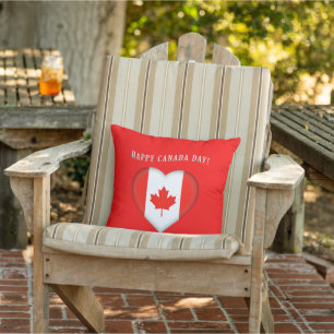 Coussin Drapeau Feuille d'érable Bonne fête du Canada