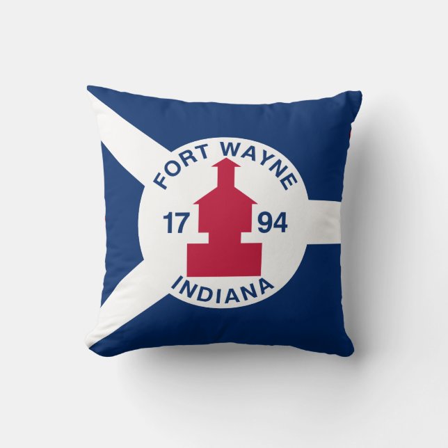 Coussin Drapeau Fort Wayne, Indiana (Recto)