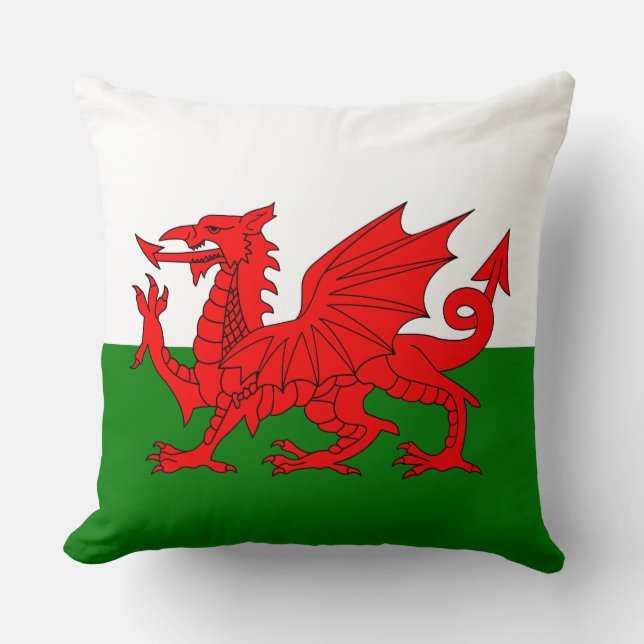 Coussin Drapeau gallois dragon rouge gallois (Recto)