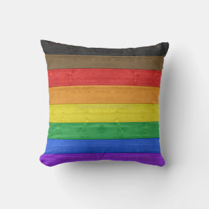 Coussin Drapeau gay pride inclusif SlipperyJoe ru texturé