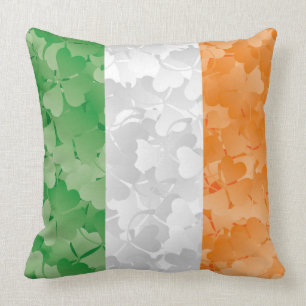 Coussin Drapeau irlandais avec motif shamrock