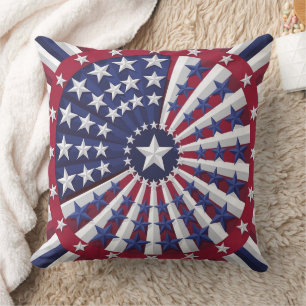Coussin Drapeau Isométrique États-Unis Motif Jeu d'oreille