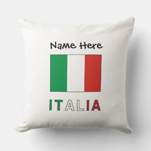 Coussin Drapeau italien Italia Personnalisation noire
