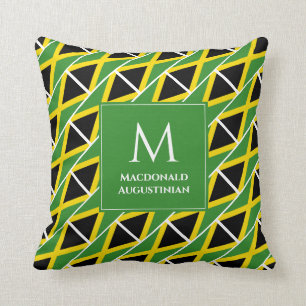 Coussin DRAPEAU JAMAICA Patriotique Monogramme personnalis