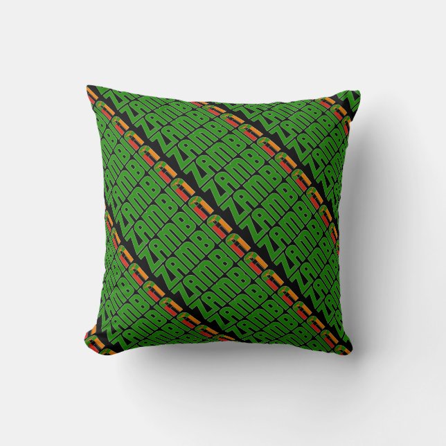 Coussin Drapeau national de Zambie magnifique (Recto)