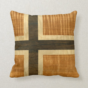 Coussin Drapeau norvégien Wood Norsk Flagg - Kongeriket N