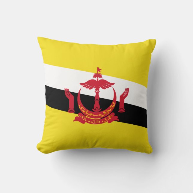 Coussin Drapeau patriotique Brunei Jeu d'oreiller (Recto)