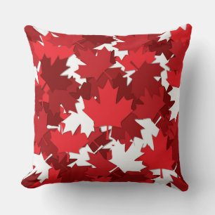 Coussin Drapeau Patriotique Canada Motif Feuille d'érable