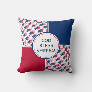 Coussin Drapeau Patriotique DIEU BLESS AMERICA