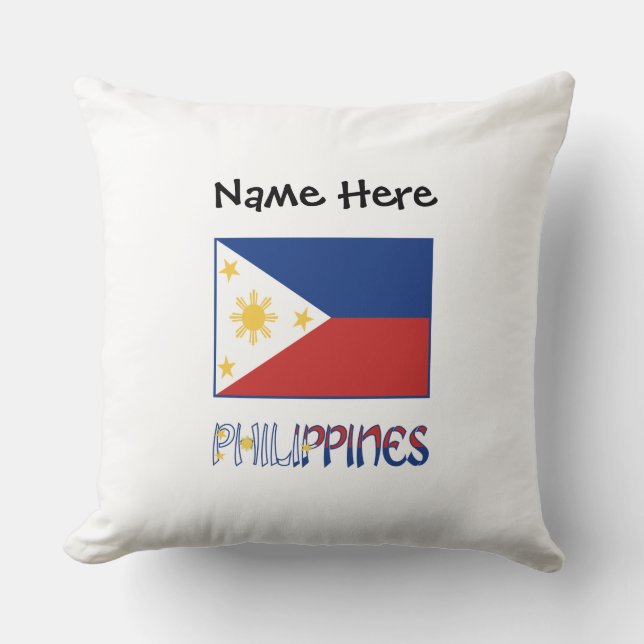 Coussin Drapeau philippin et philippin personnalisé (Recto)