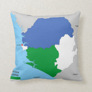 Coussin drapeau politique de carte de pays de la Sierra